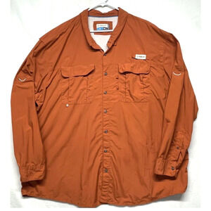 Magellan Outdoors Fish Gear Long Sleeve Shirt Men's Size 3XL Rust Orange